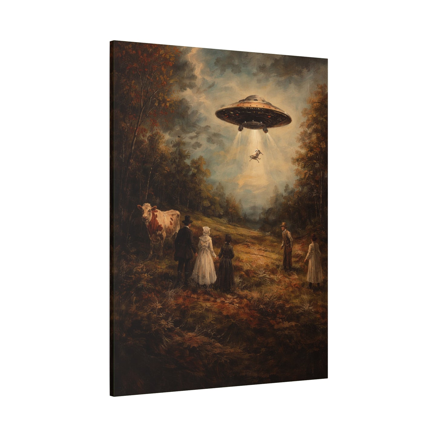 Vintage UFO Abduction Canvas