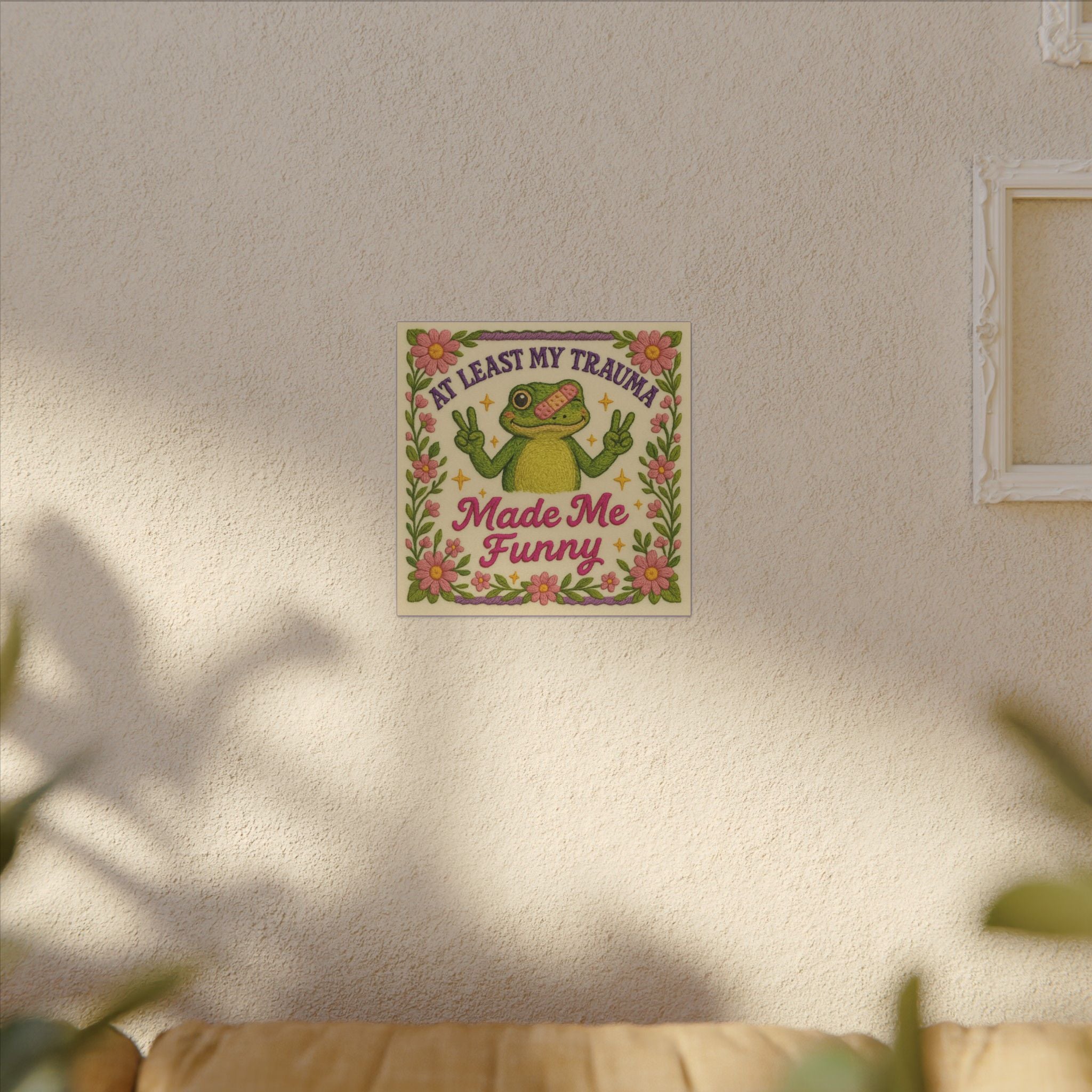 Funny Trauma Frog Canvas