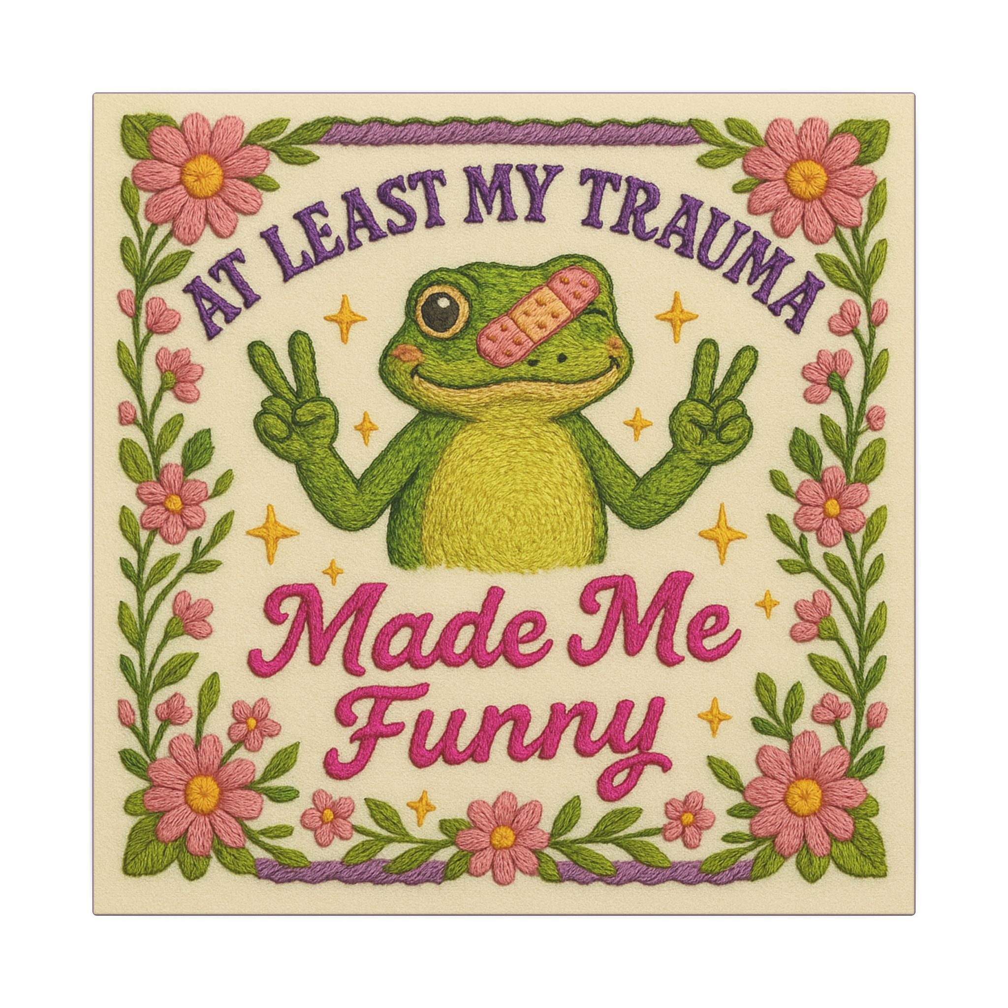 Funny Trauma Frog Canvas