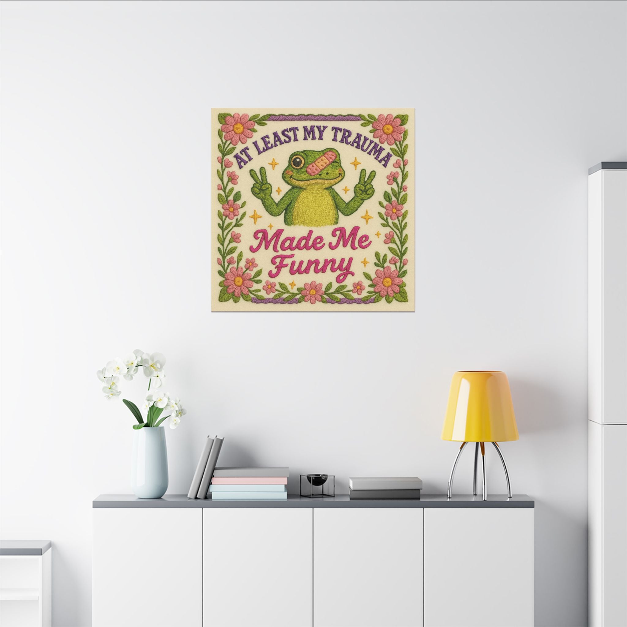Funny Trauma Frog Canvas