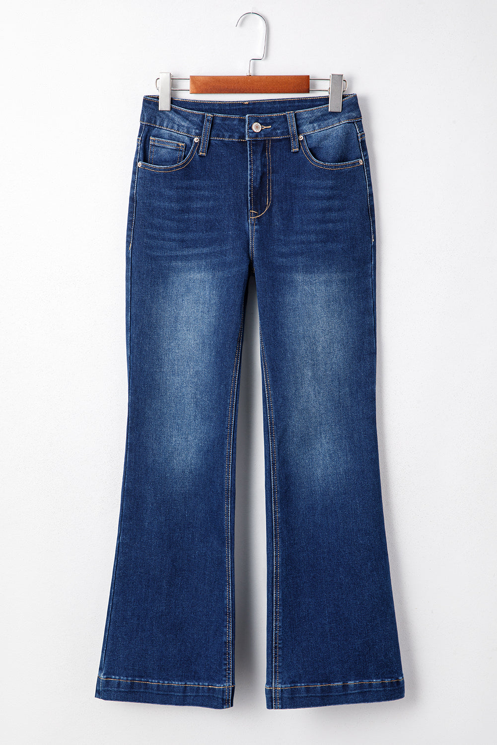 Sail Blue Stitch Patch Pocket Bootcut Jeans