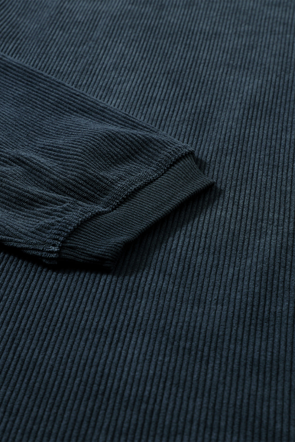 Dark Grey Drop Sleeve Rib Knit Oversized Sweatshirt