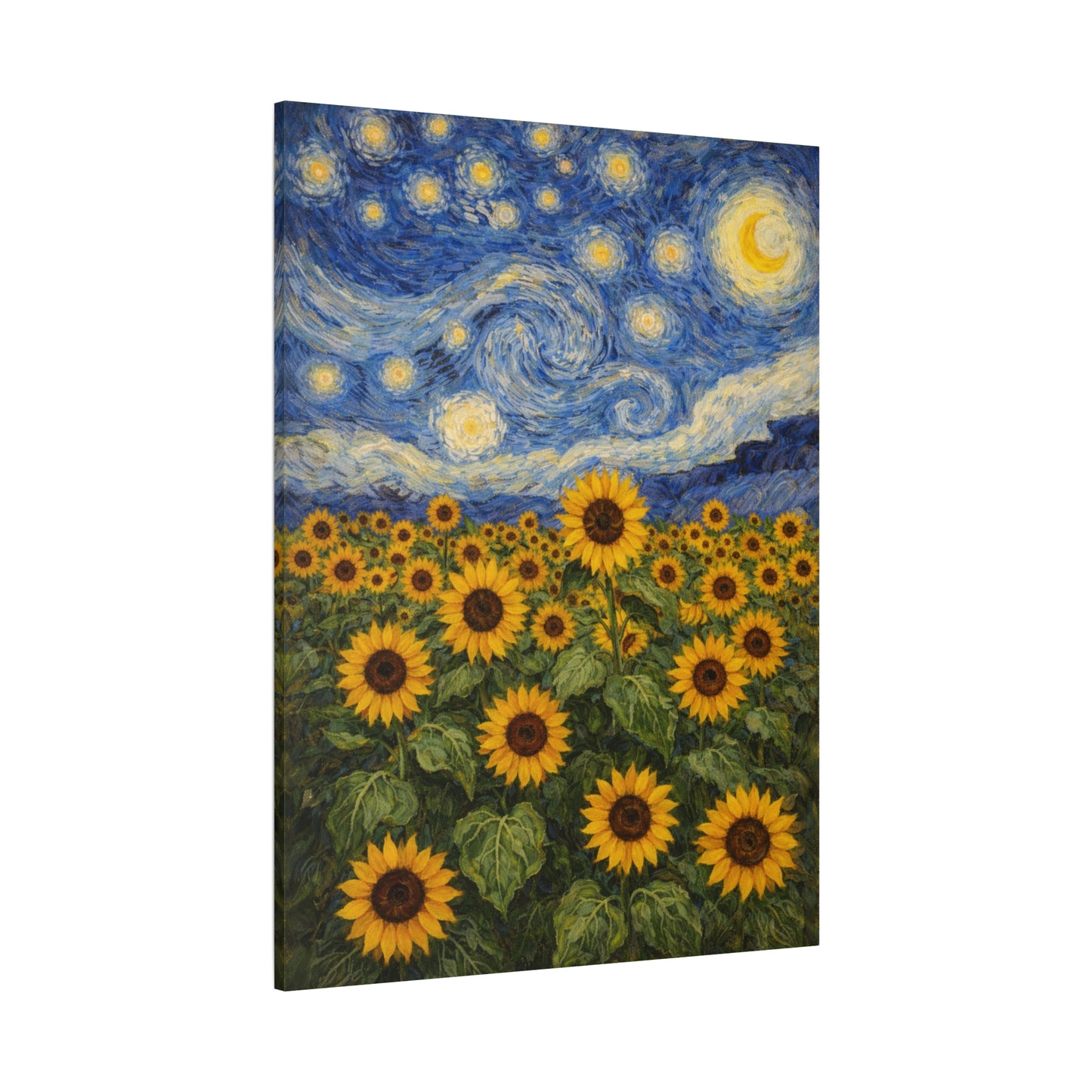 Sunflower Field at Night Canvas