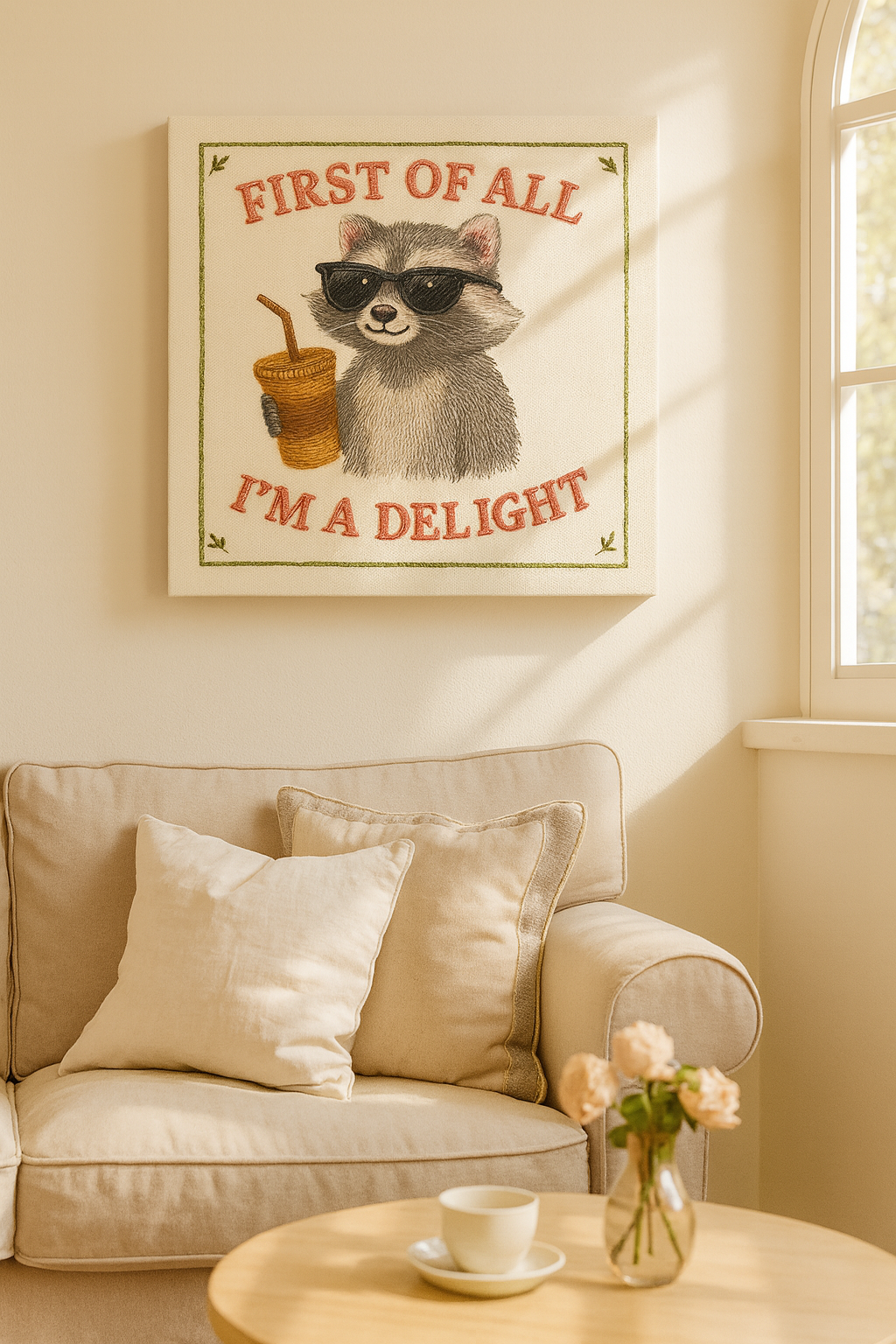 Delight Racoon Canvas