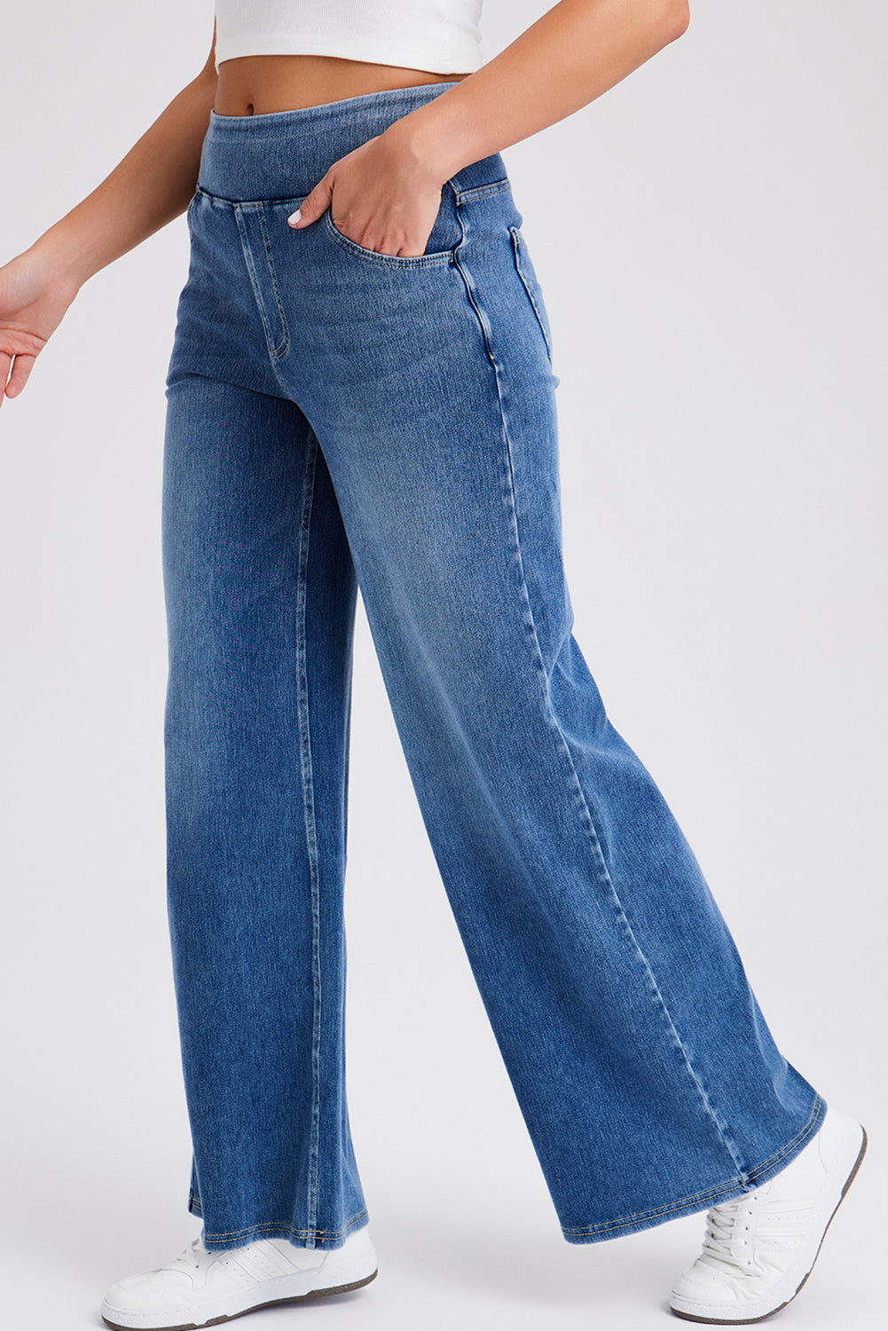 Ashleigh Blue Pocket High Waist Wide Leg Jeans