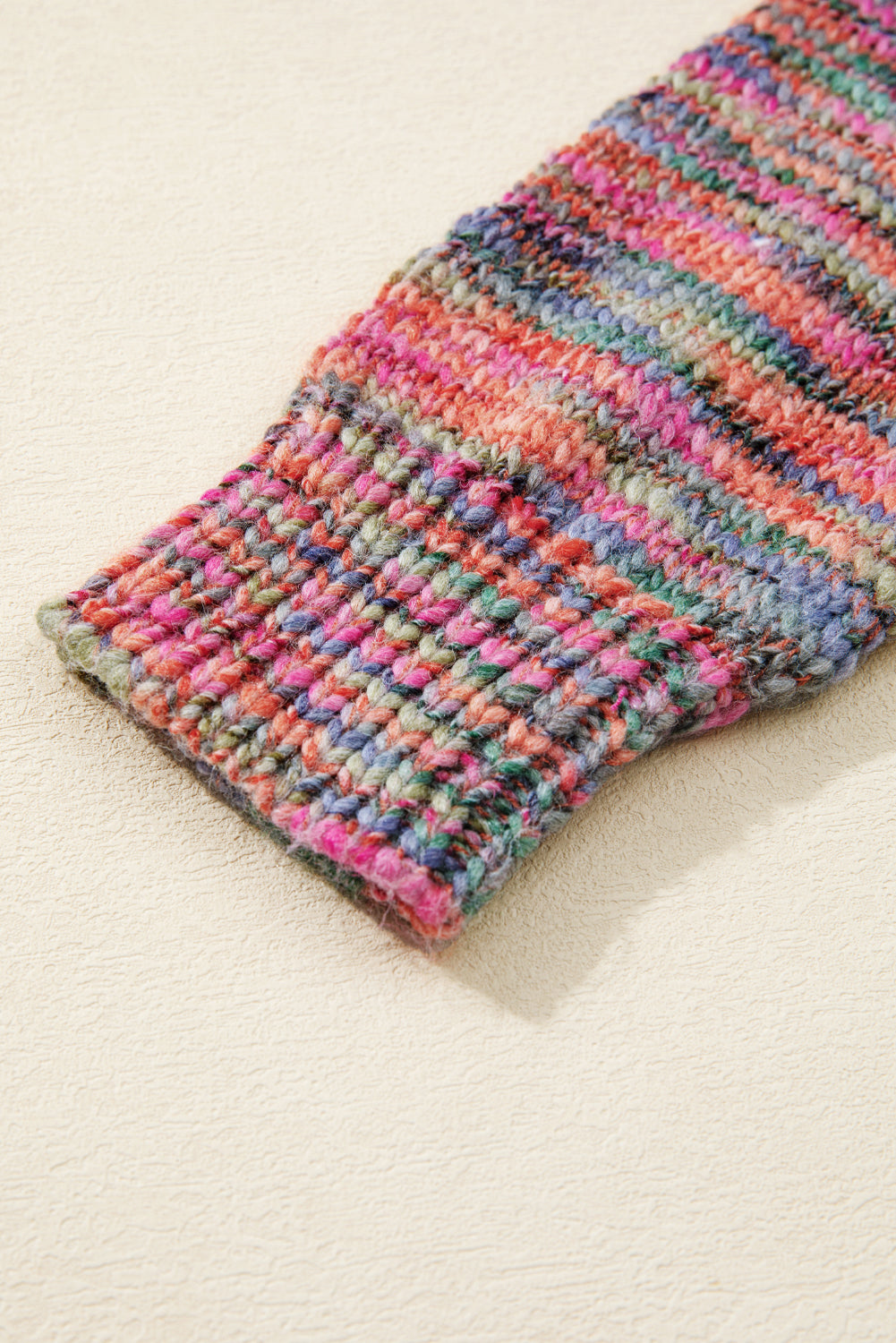 Purple Space Dye Yarn Crew Neck Sweater