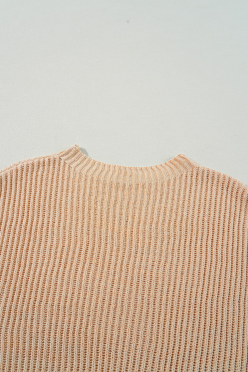 Apricot Plain Side Slits Oversized Sweater