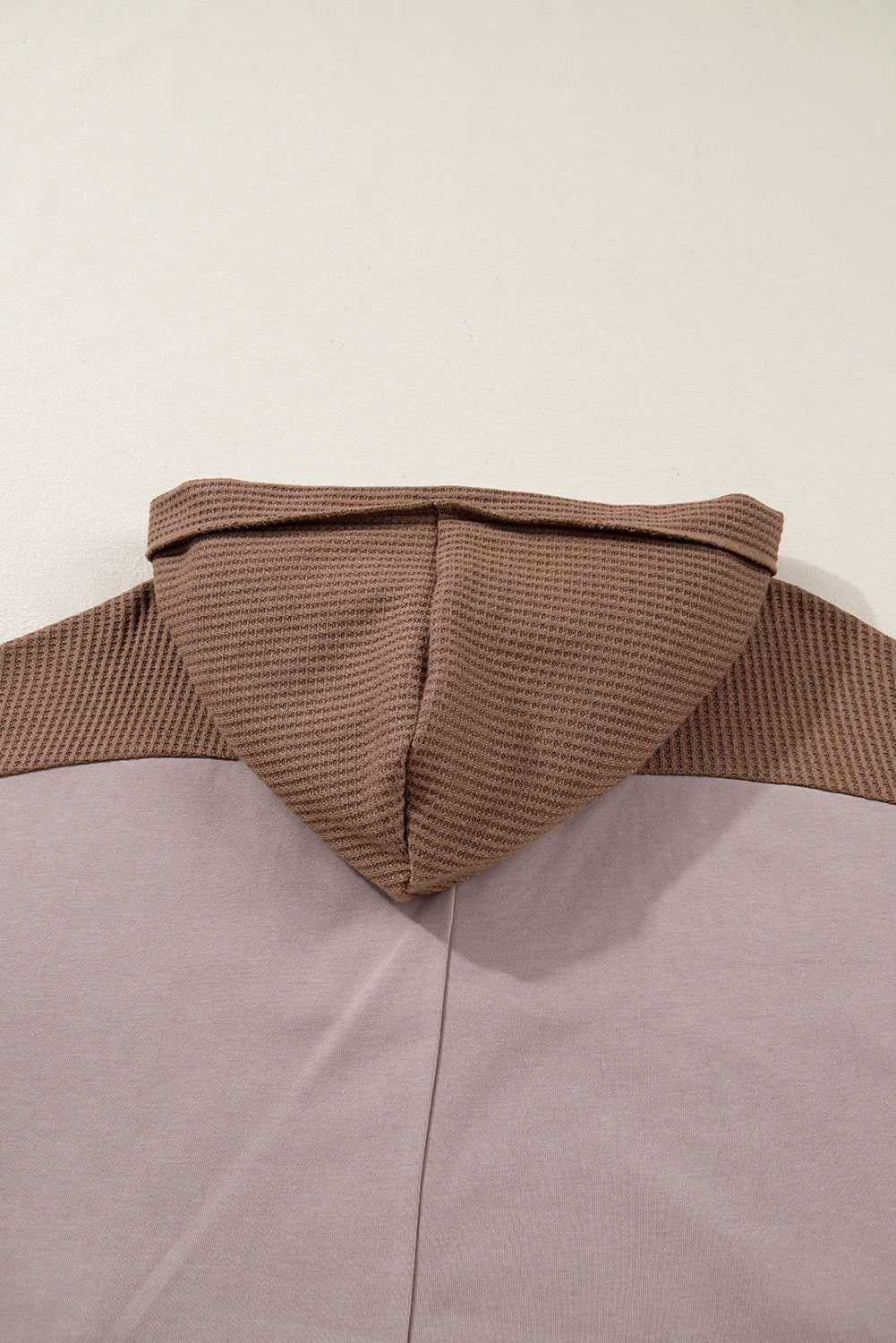 Goat Waffle Patchwork Exposed Seam Oversized Hoodie