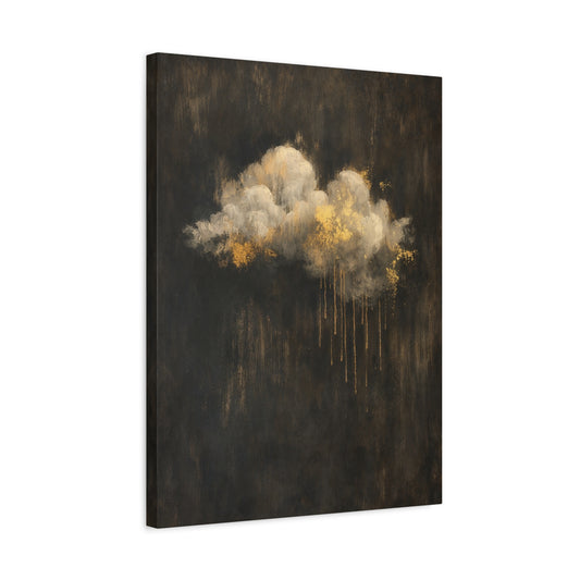 Abstract Gold Cloud Canvas
