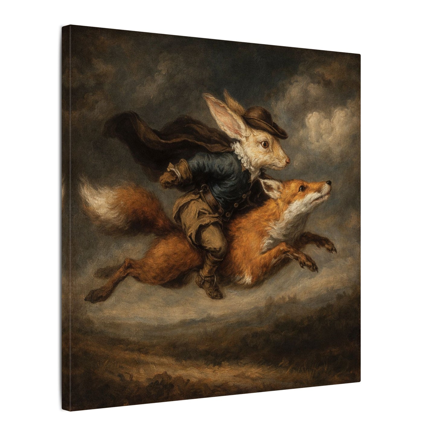 Rabbit Rider on Fox Canvas