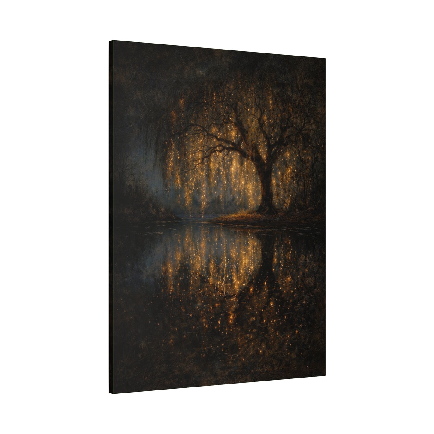Golden Willow Reflection Canvas