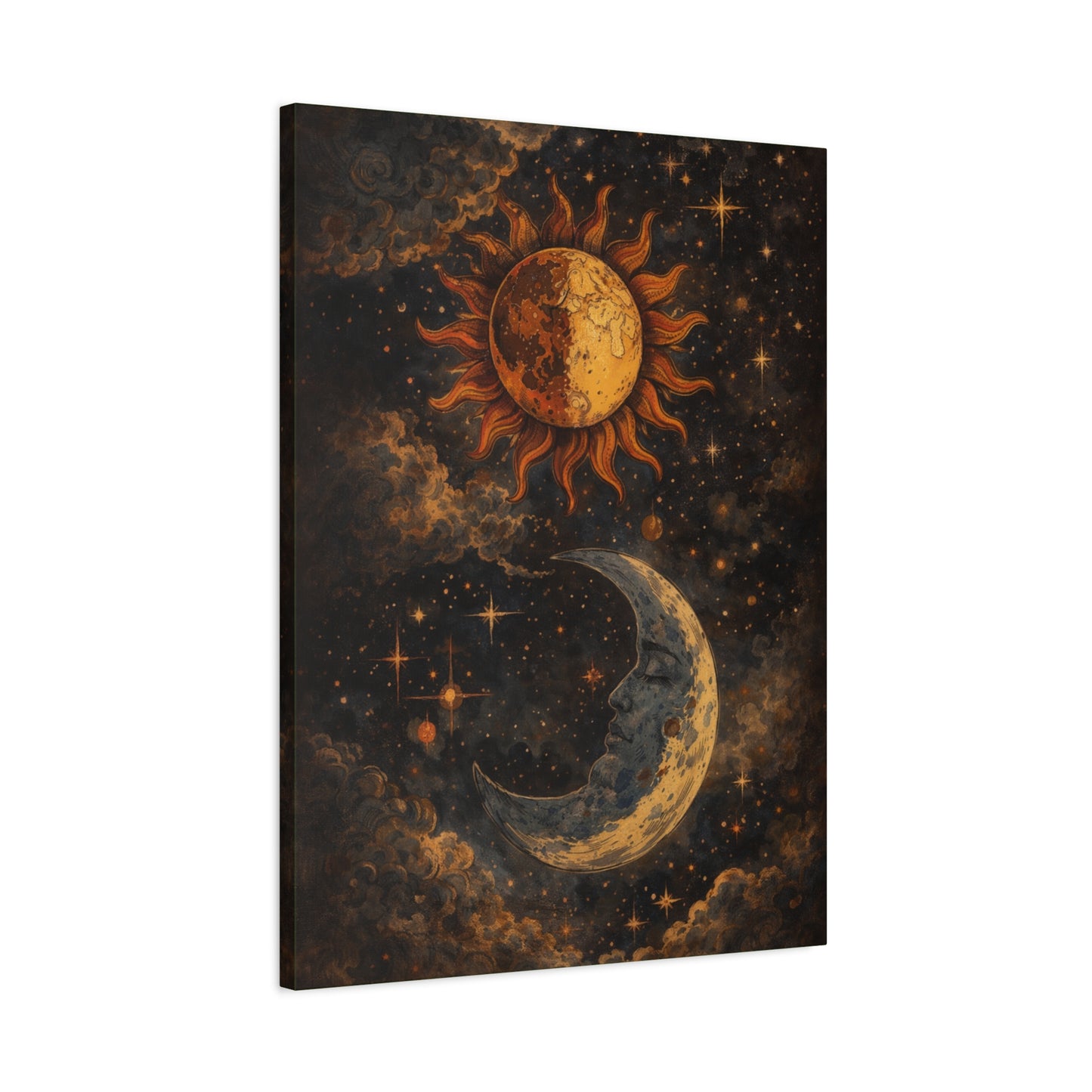 Celestial Sun and Moon Canvas
