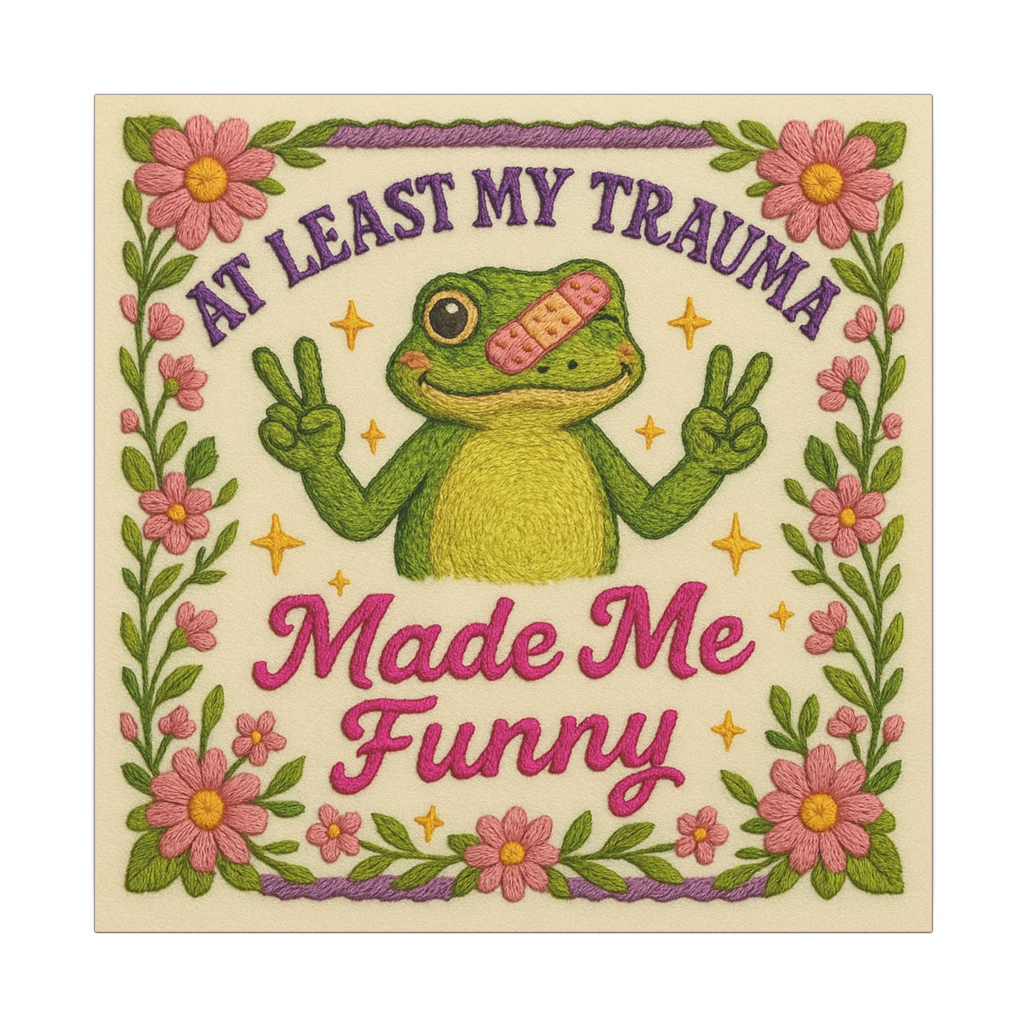 Funny Trauma Frog Canvas