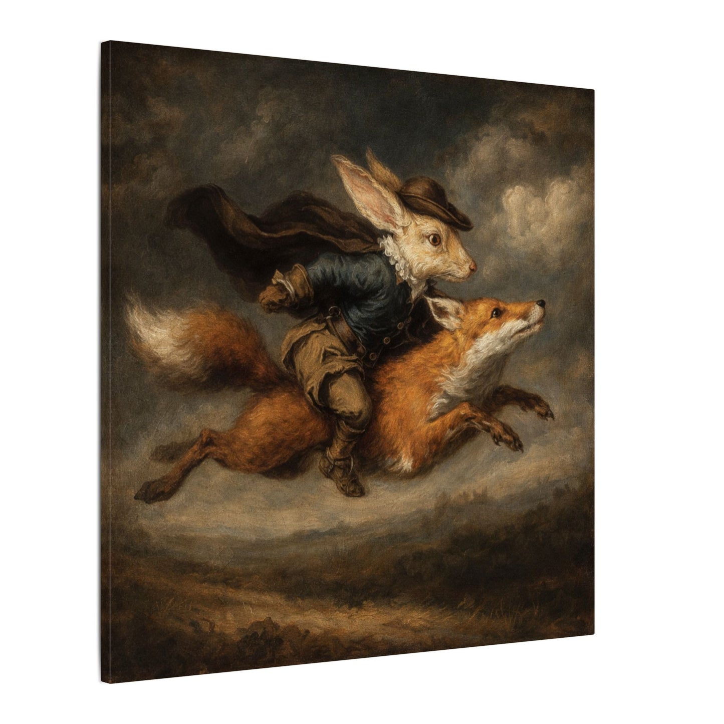 Rabbit Rider on Fox Canvas