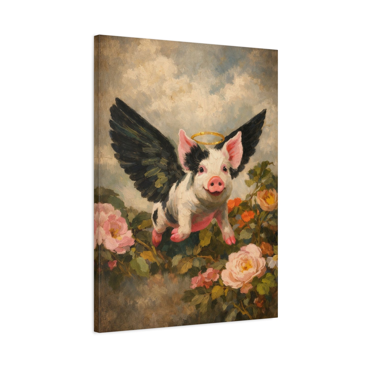 Flying Pig Angel Canvas