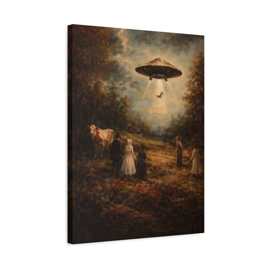 Vintage UFO Abduction Canvas
