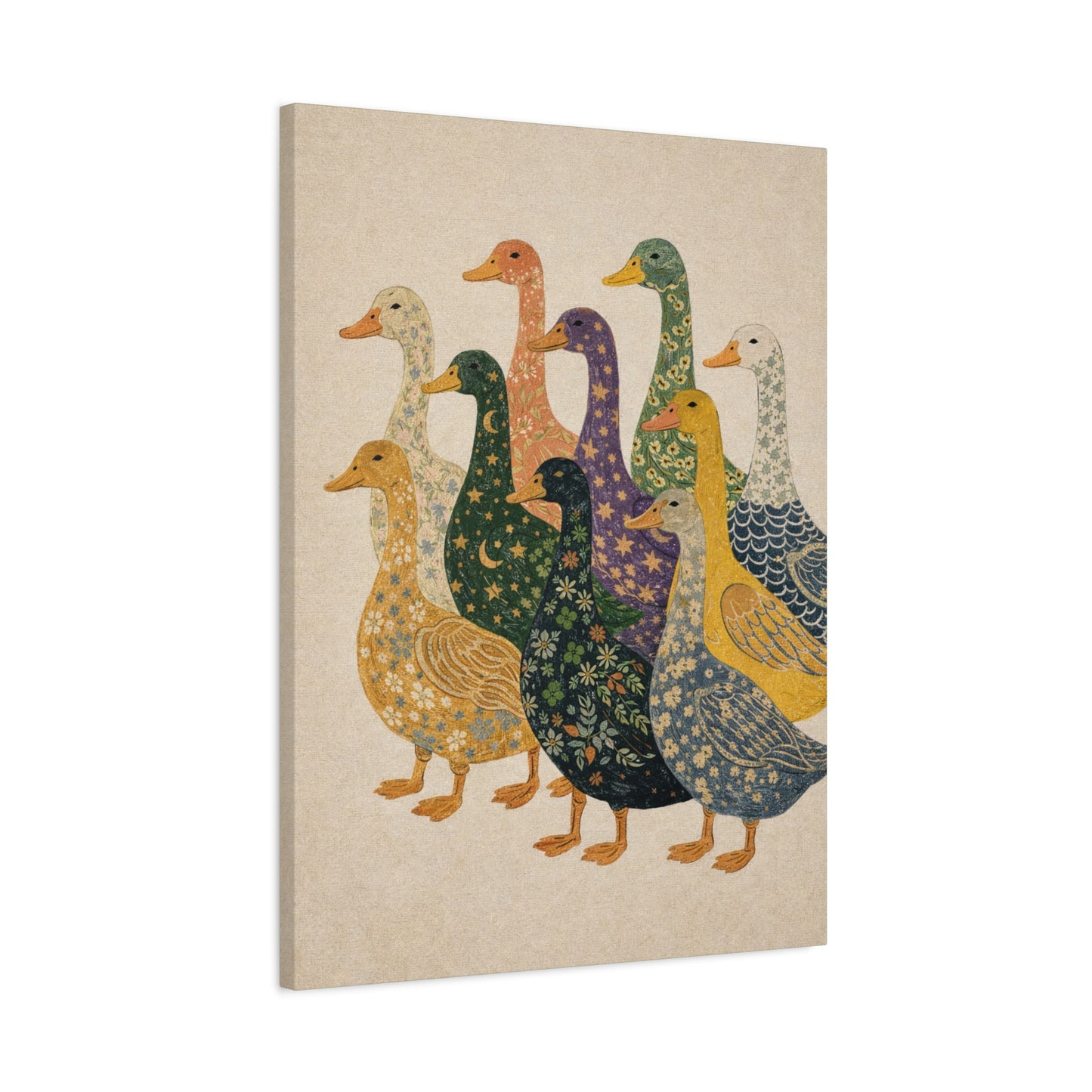 Patterned Goose Parade Canvas