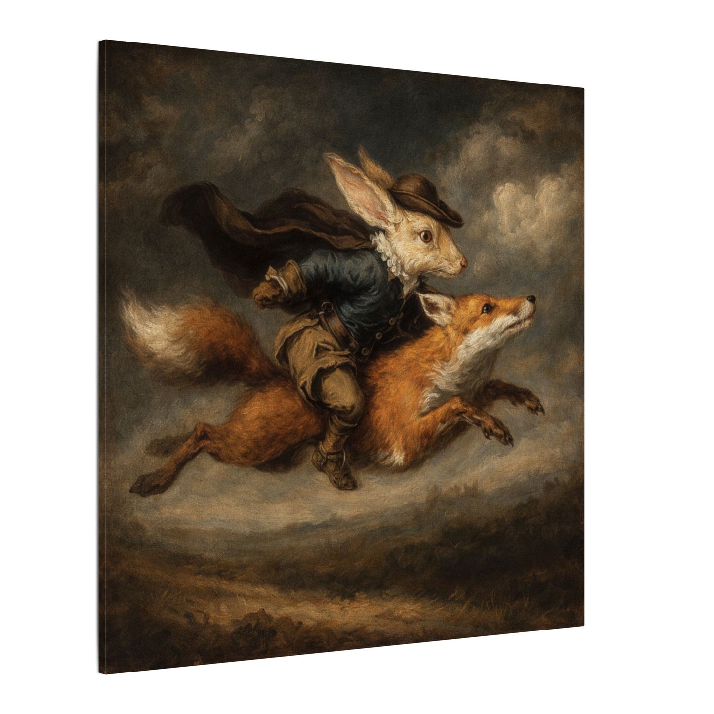 Rabbit Rider on Fox Canvas