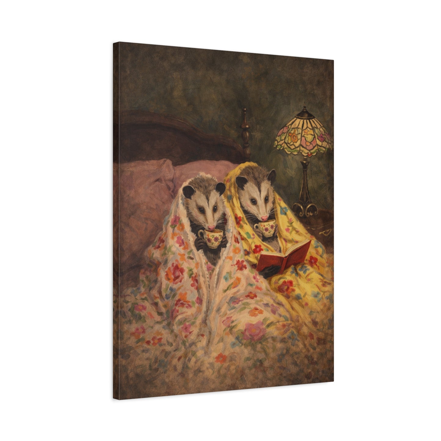Cozy Possums Reading Canvas