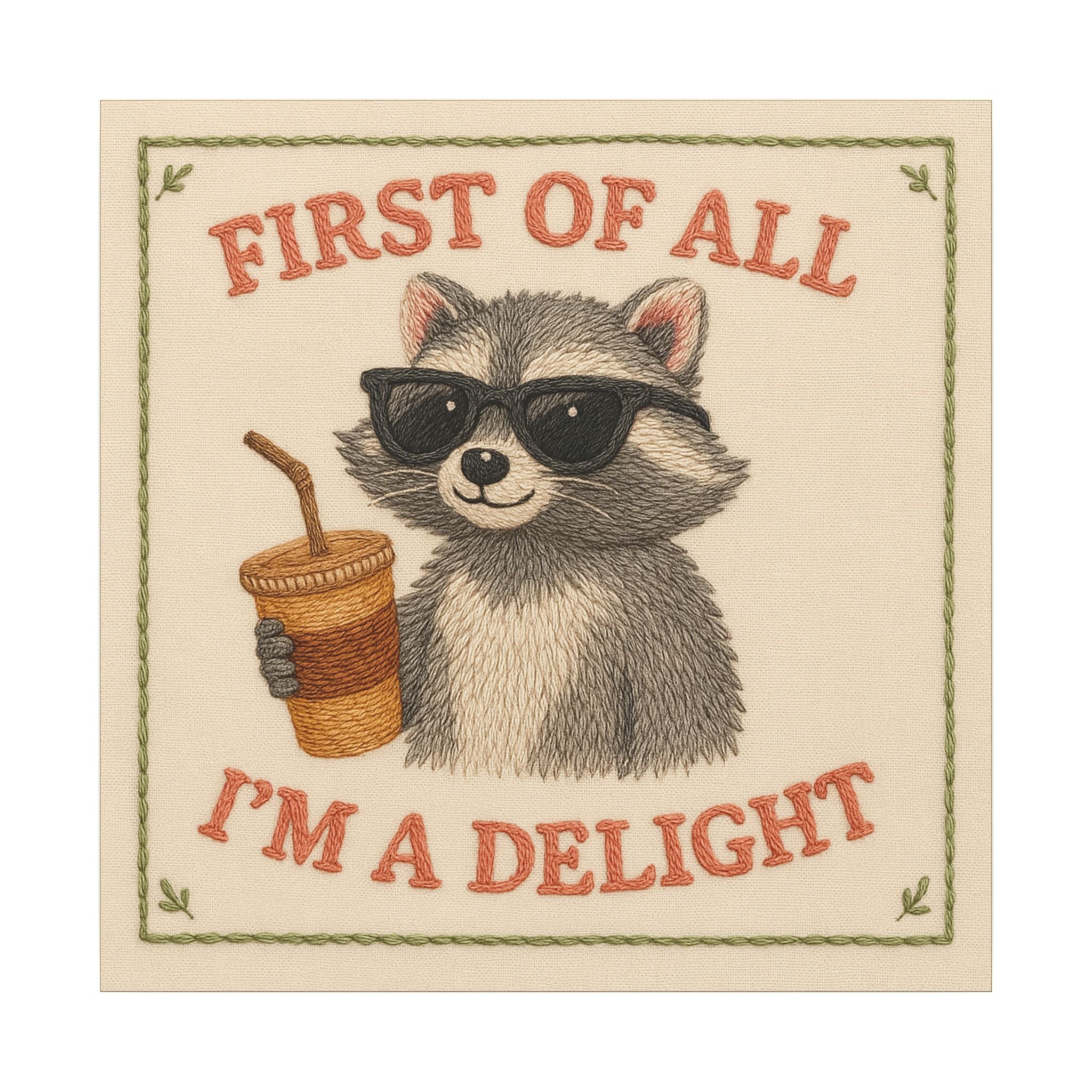 Delight Racoon Canvas