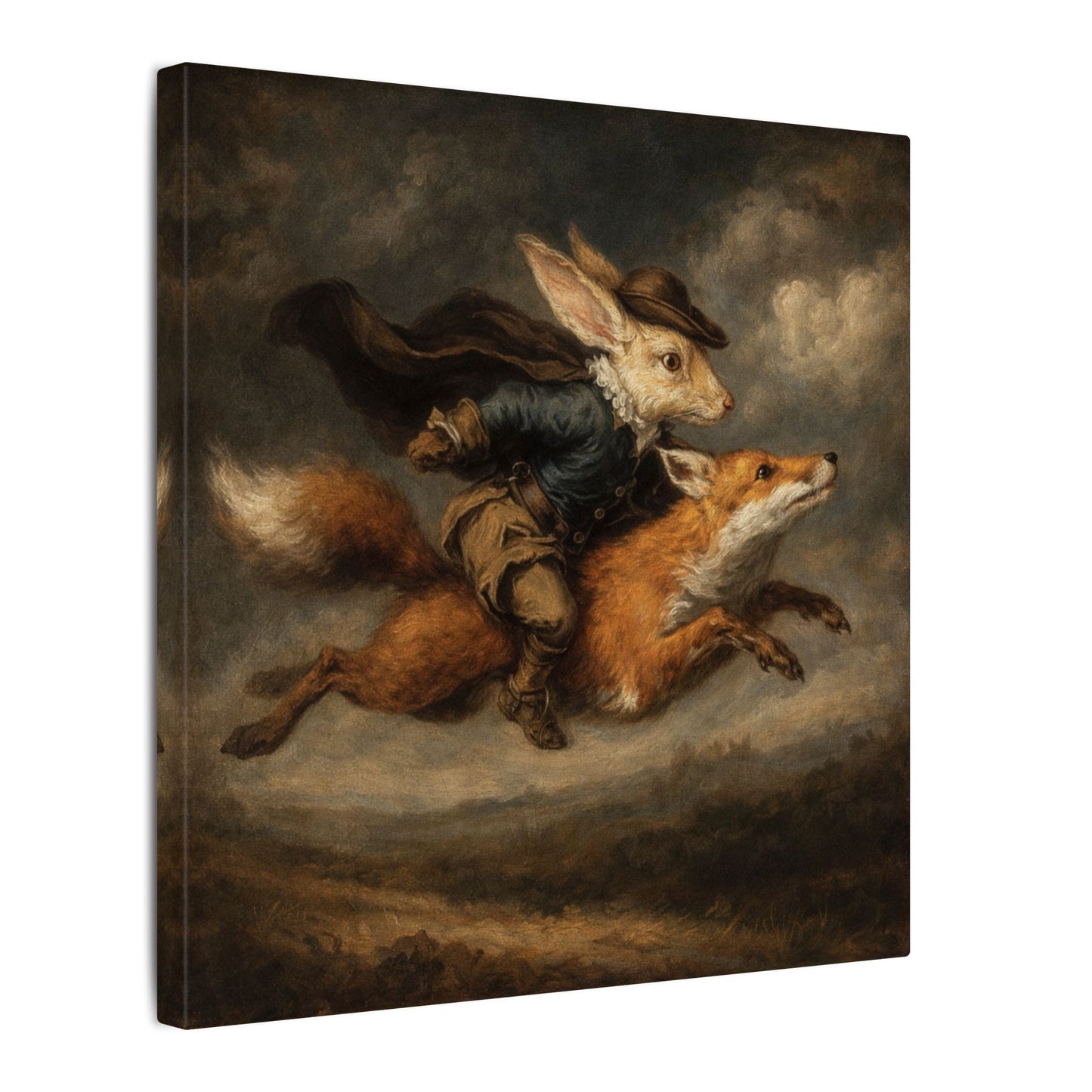 Rabbit Rider on Fox Canvas