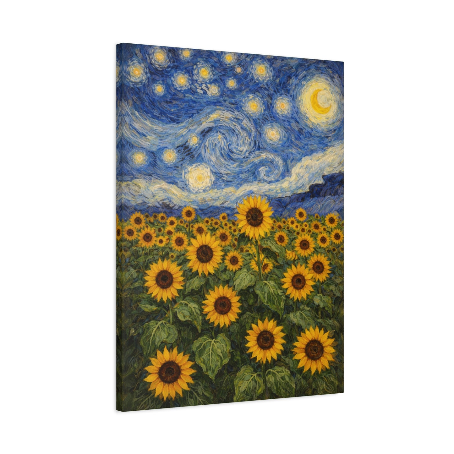 Sunflower Field at Night Canvas