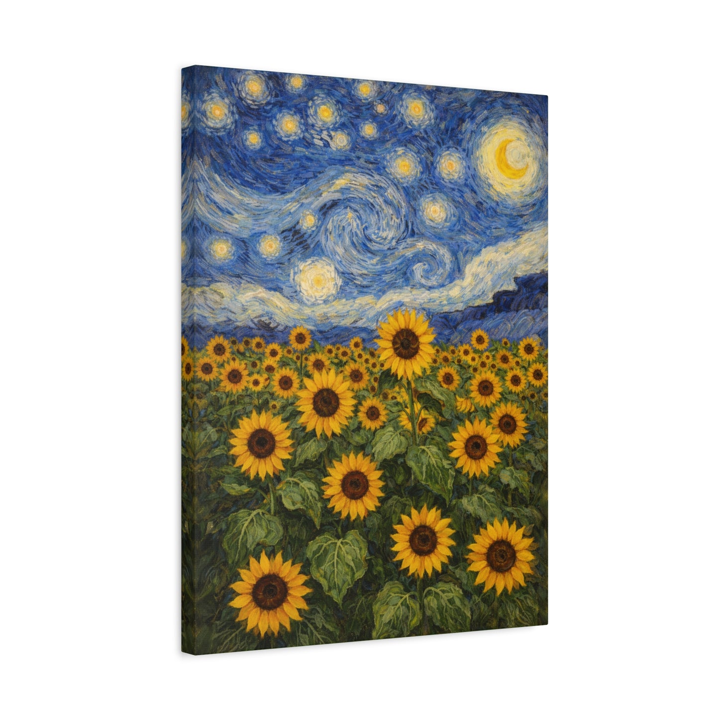Sunflower Field at Night Canvas