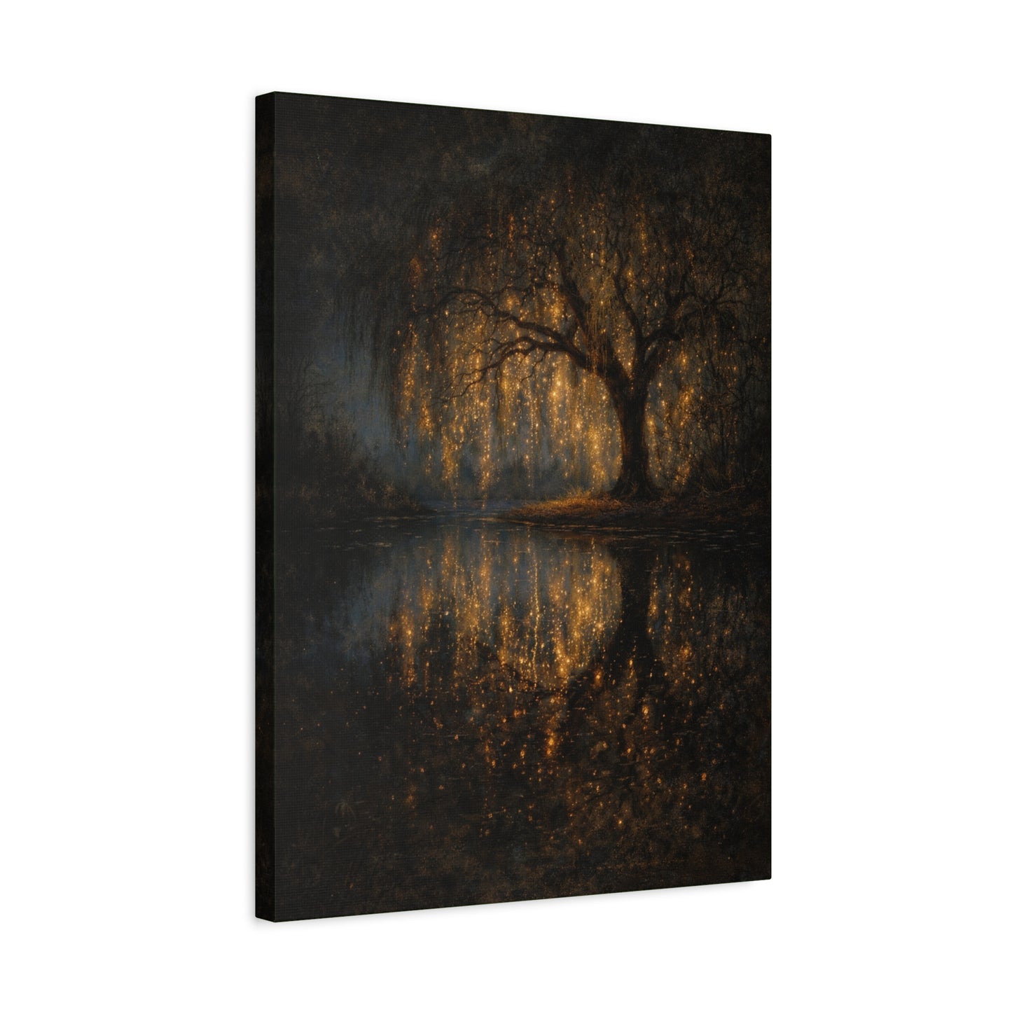 Golden Willow Reflection Canvas