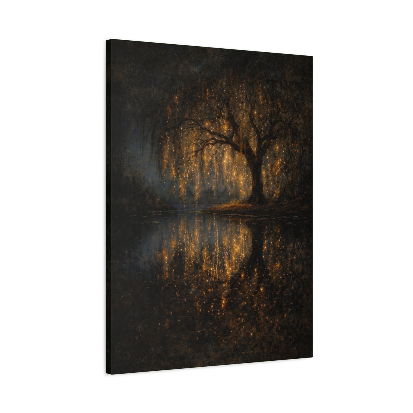Golden Willow Reflection Canvas