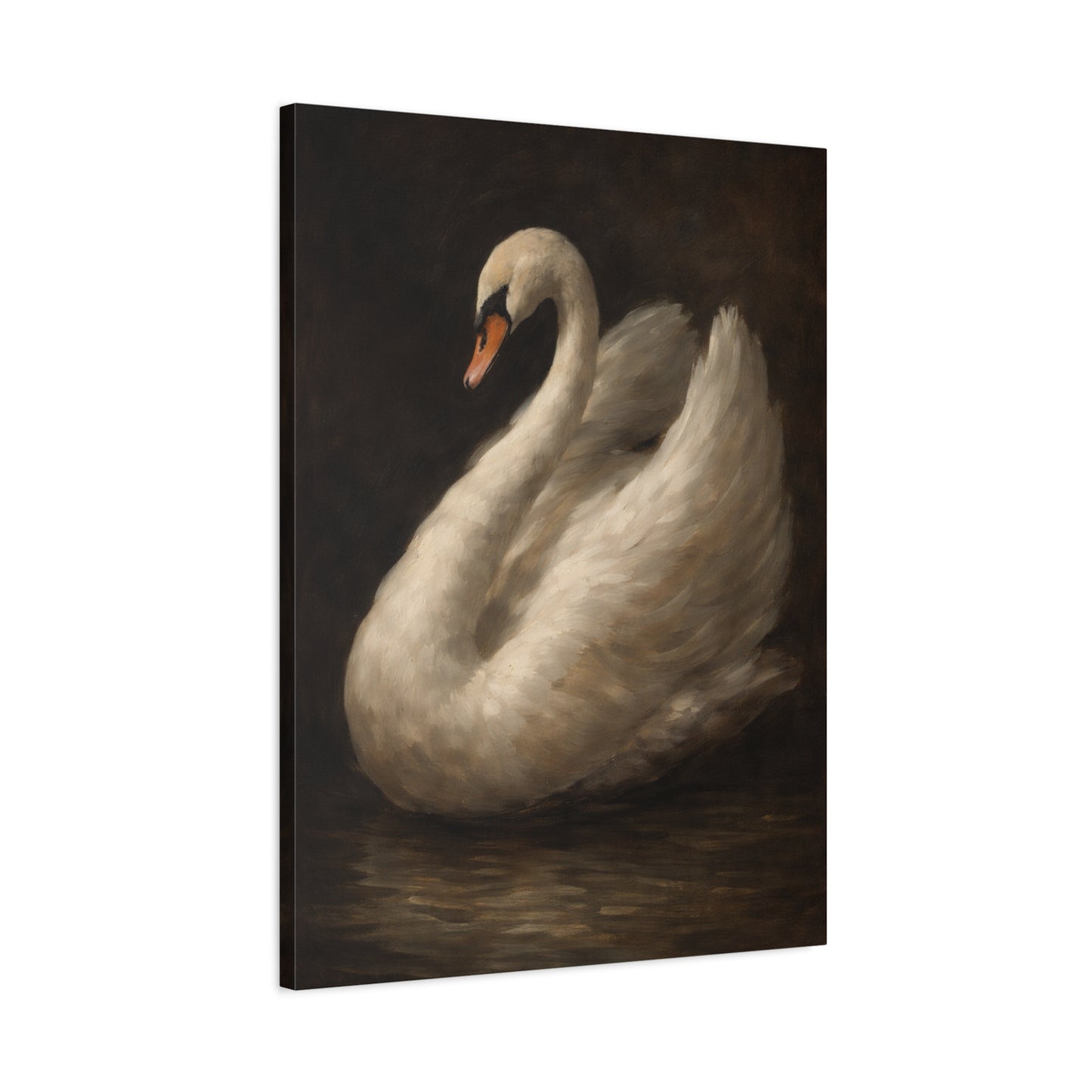 White Swan Portrait Canvas