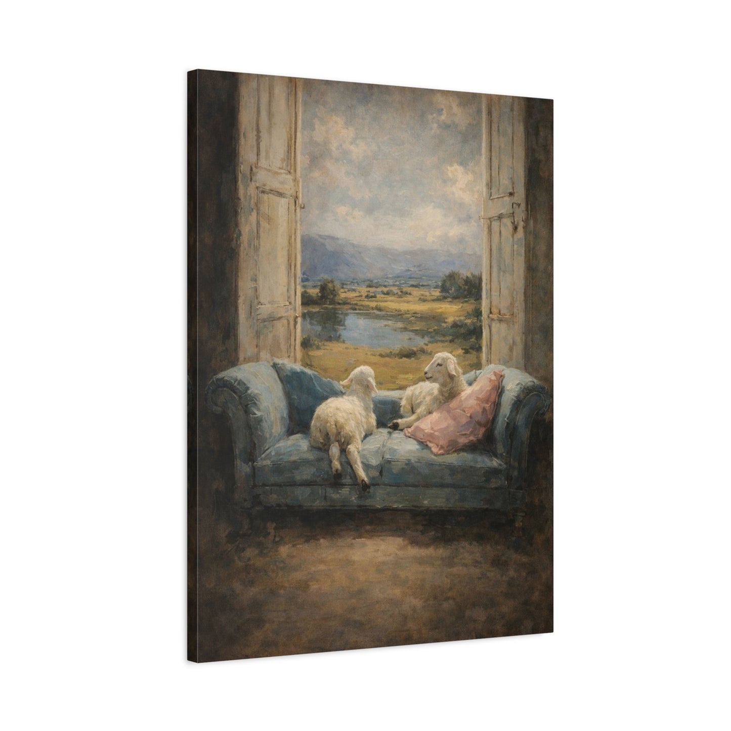 Sheep on Sofa Canvas