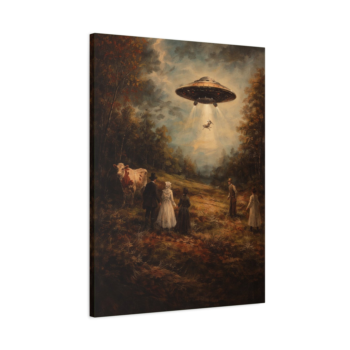 Vintage UFO Abduction Canvas