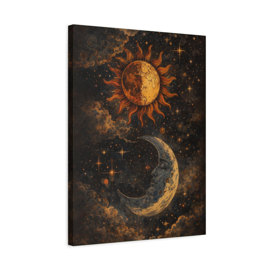 Celestial Sun and Moon Canvas