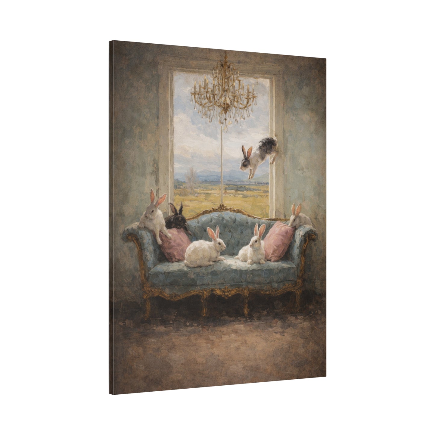 Vintage Bunny Sofa Canvas
