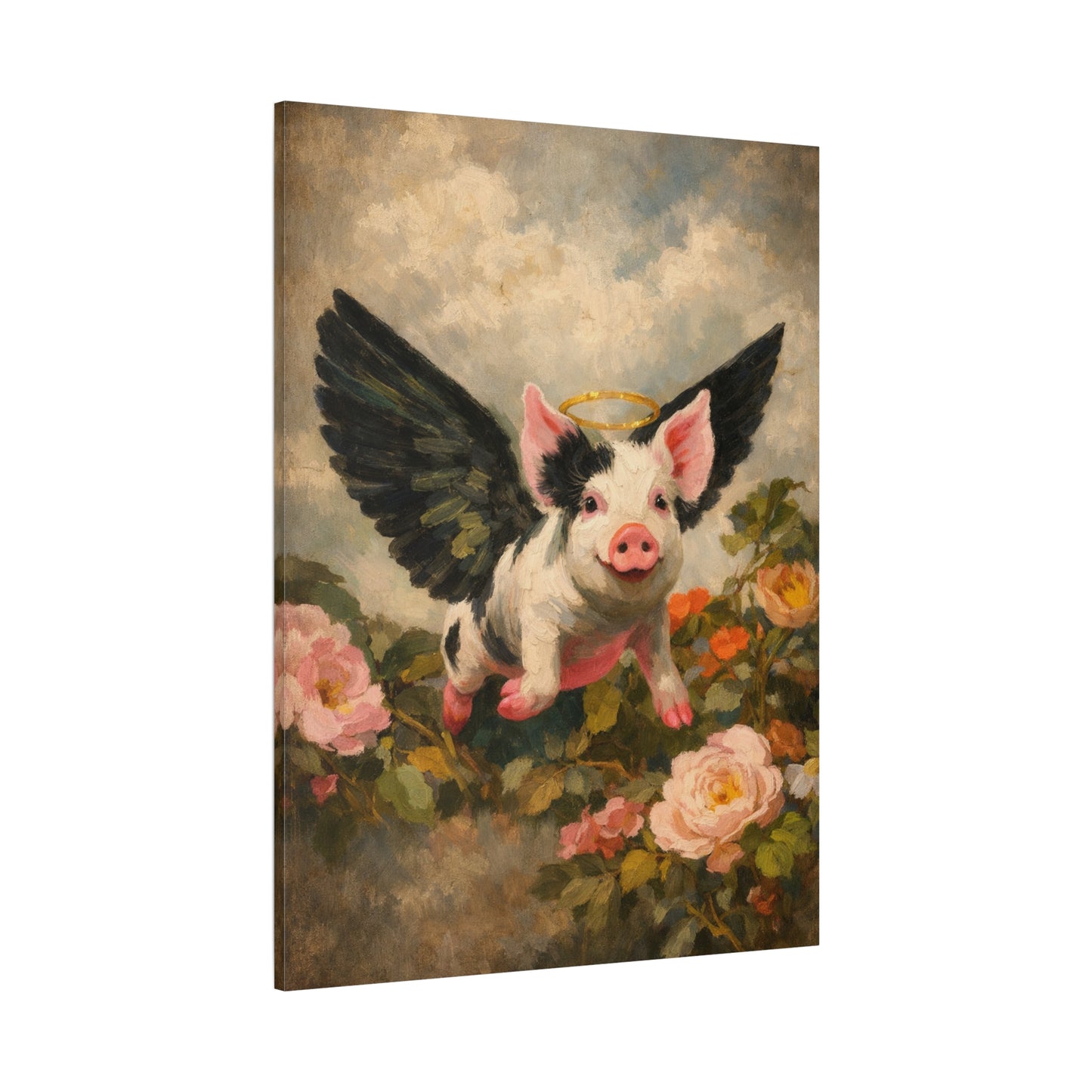 Flying Pig Angel Canvas