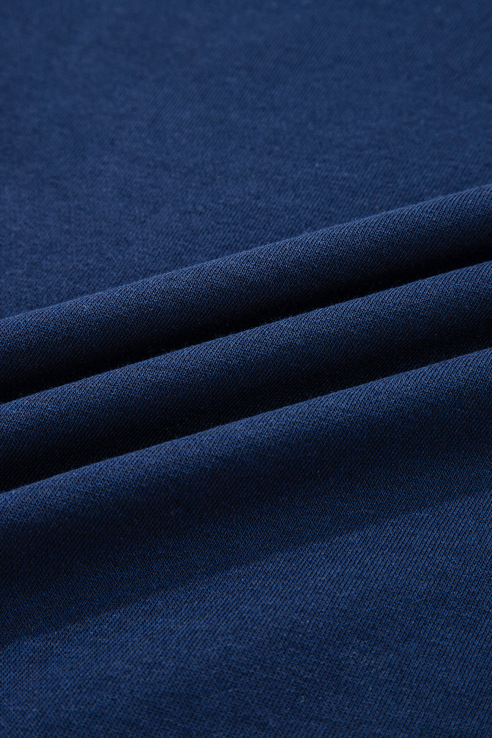 Navy Blue Preppy Striped Sleeve Loose Sweatshirt