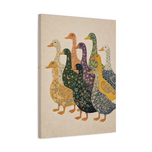 Patterned Goose Parade Canvas