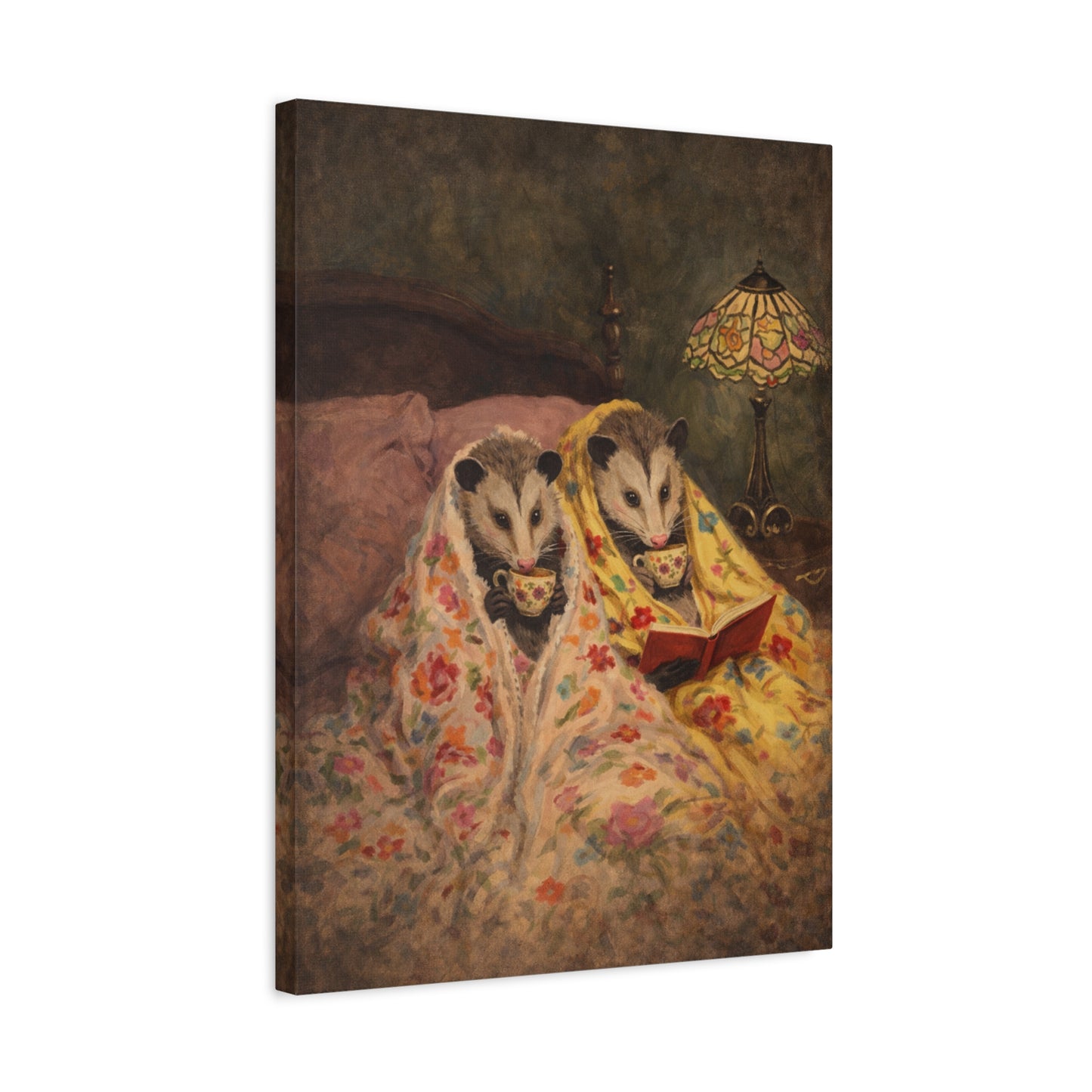 Cozy Possums Reading Canvas