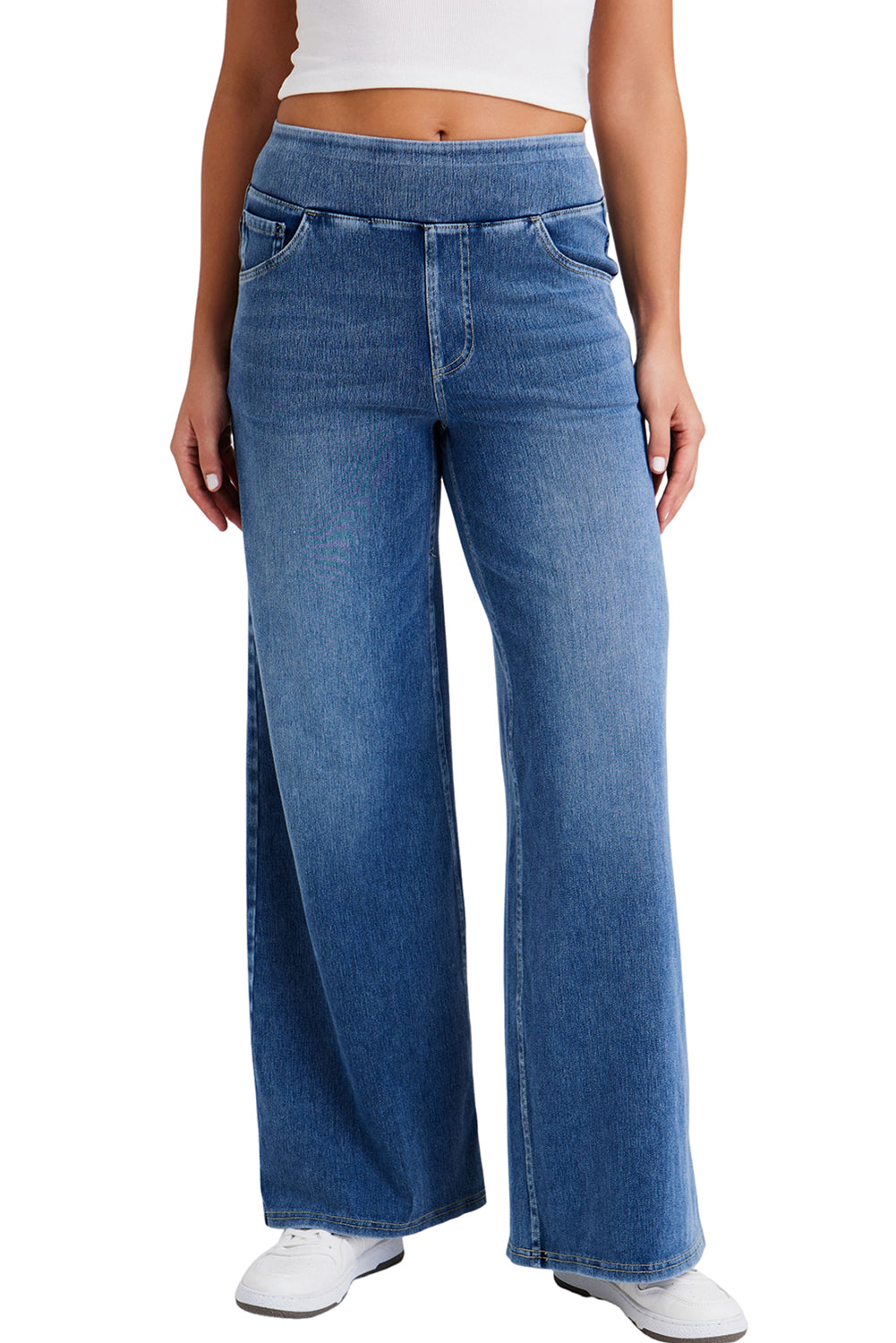 Ashleigh Blue Pocket High Waist Wide Leg Jeans