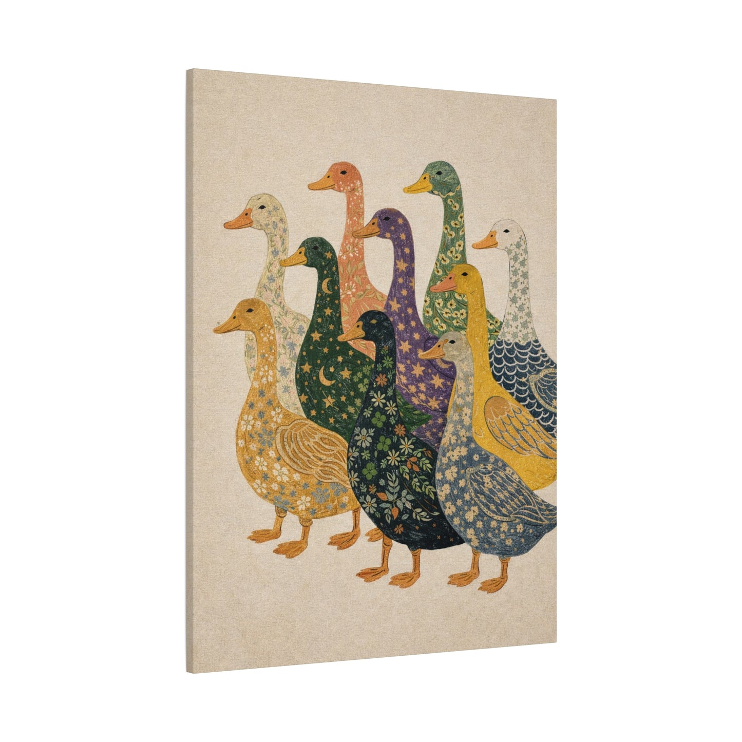 Patterned Goose Parade Canvas
