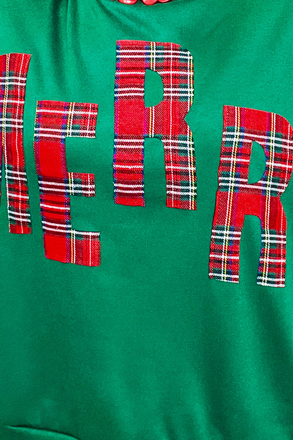Sea Green Plaid MERRY Christmas Holiday Sweatshirt