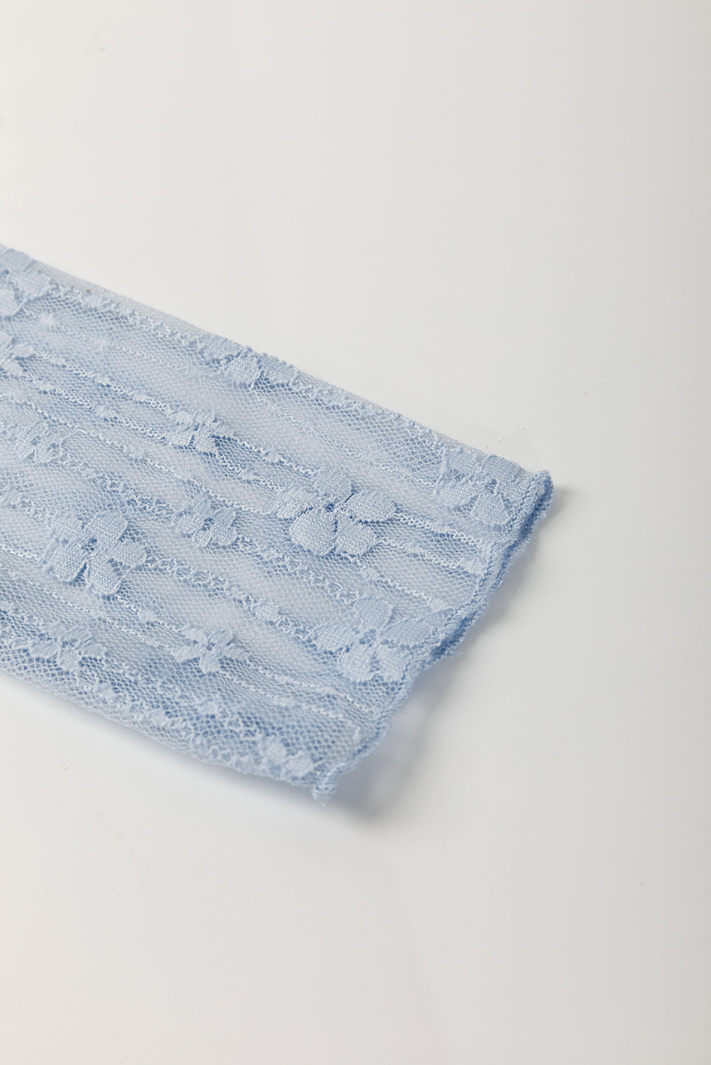 Ashleigh Blue Sheer Floral Lace Long Sleeve Slim Fit Top