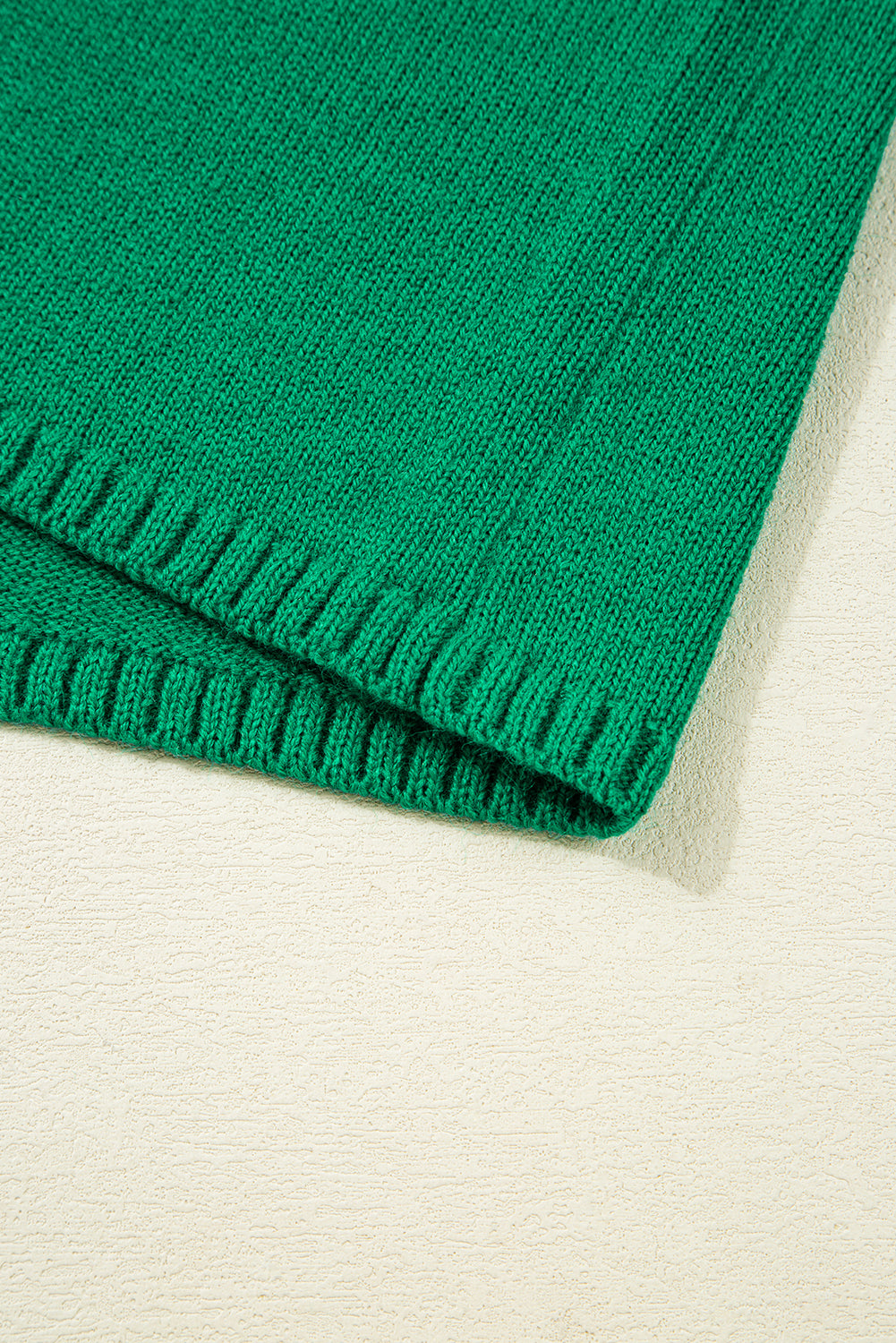 Bright Green Solid Color Button Drop Shoulder Knit Cardigan