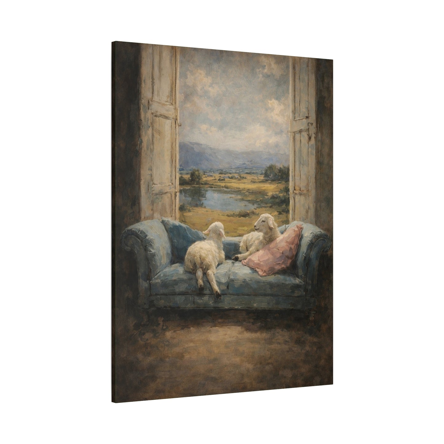 Sheep on Sofa Canvas