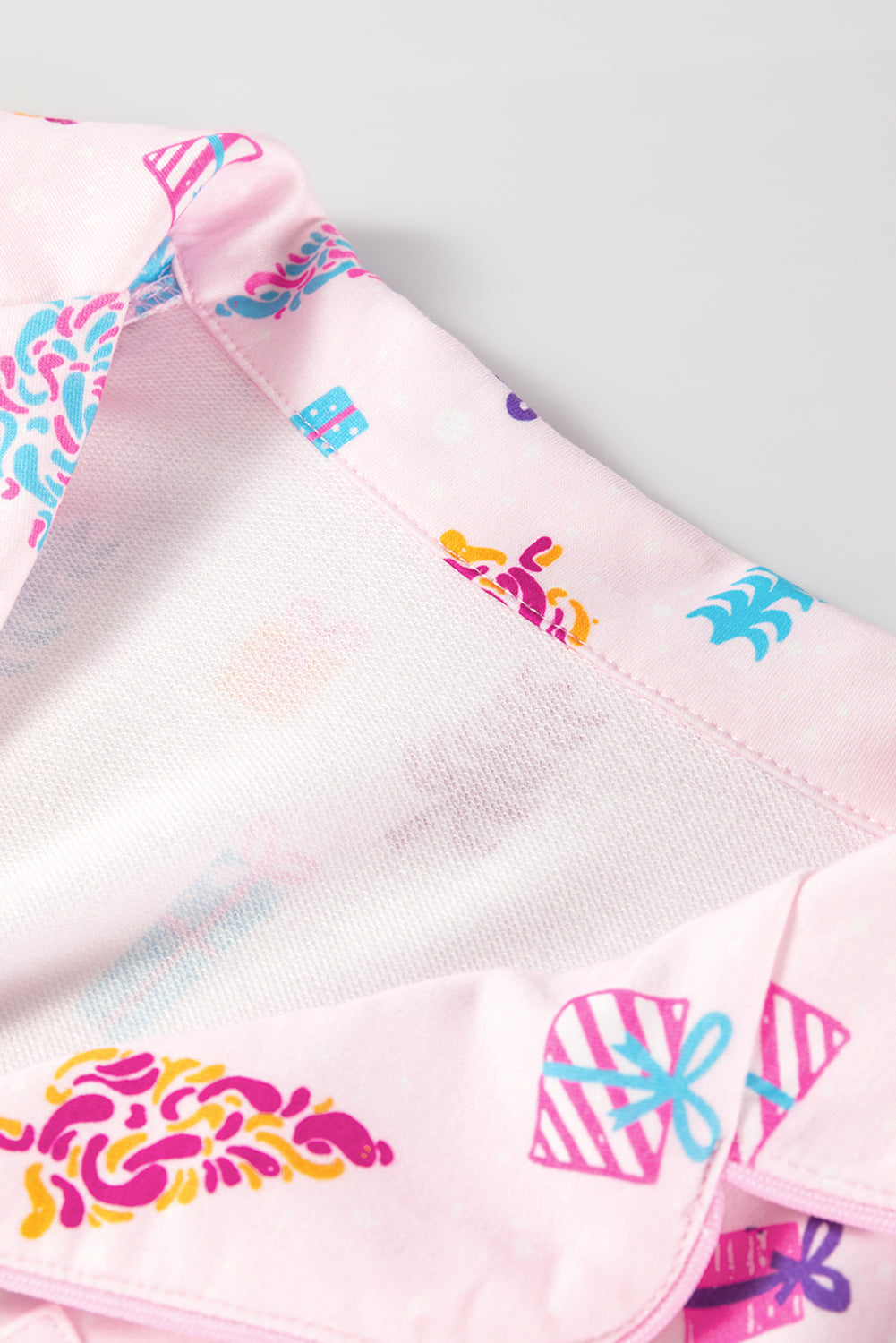 Pink Christmas Twinkle Tree Print Casual Shirt Sleep Dress