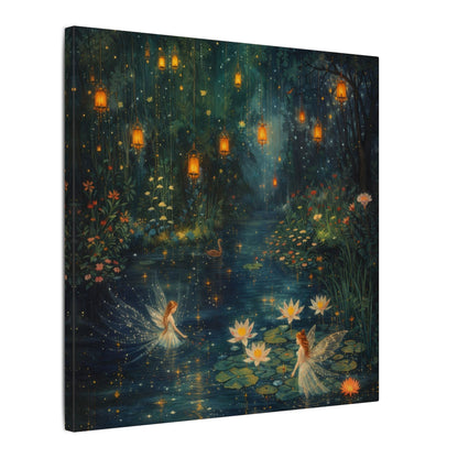 Enchanted Lanterns & Water Lily Canvas