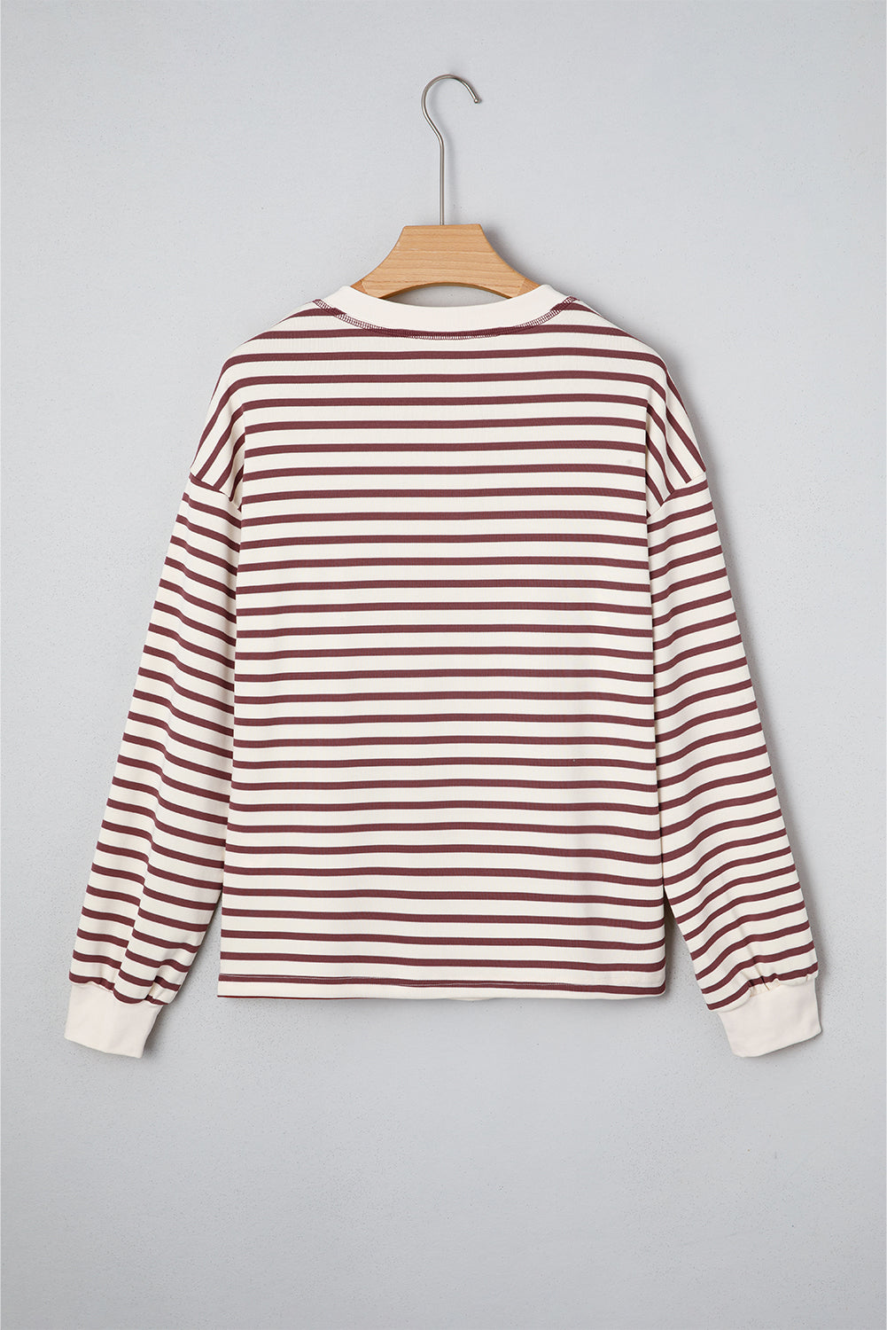 Red Dahlia Striped Henley Top