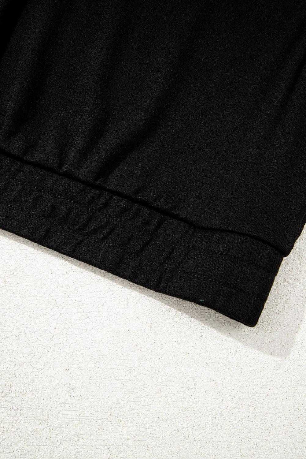 Black Shirred Hem Crop Tank Top Loose Shorts Cardigan 3 Piece Pajama Set