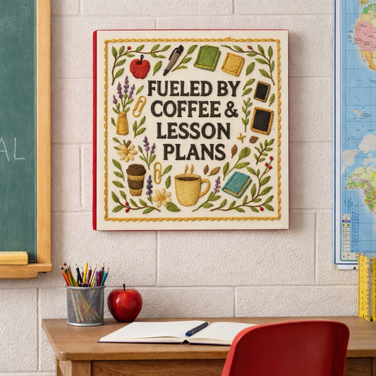 Fueled By Coffee & Lessons Canvas