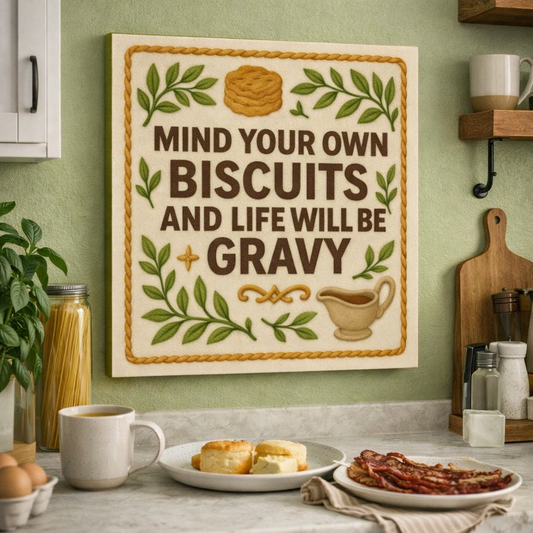 Mind Your Own Biscuits Canvas